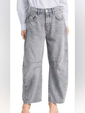 Free People Good Luck Barrel Leg Jean